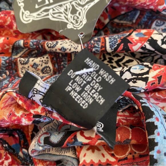 Angie Boho Paisley Print Harem Pant Loose Jumpsuit Sz M NWT - Picture 12 of 16